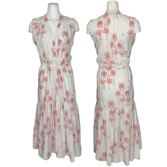 Desmond & Dempsey X H&M Cotton-Blend Dress S Palm Trees Midi Tropical Coastal - Picture 1 of 14